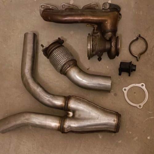 Mercendes parts used, intake manifold, pipes, exhaust spiral, valve