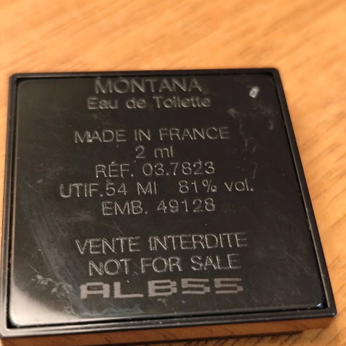 Montana Miniature Eau de toilette 2ml like new
