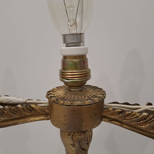 Bronze vintage table lamp used with three E14 bulbs