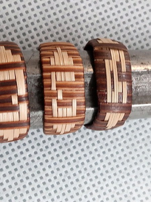 Handmade straw rings sizes 6, 6.5, 7.75 set of 3
