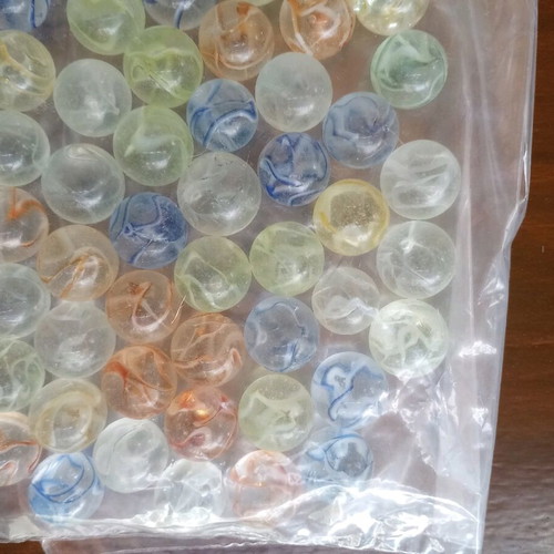 Glass marbles new, pack of 50 pieces from the 1970s