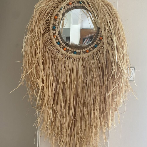 Καθρέφτης boho 75x45 εκ. με εσωτερικό 18 εκ.