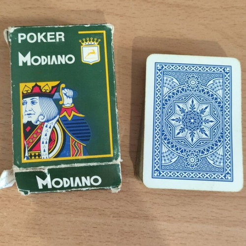 Modiano playing cards used, blue, 54 cards with jokers