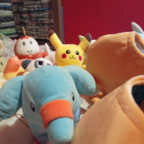 Set of various plush toys mainly Pokémon