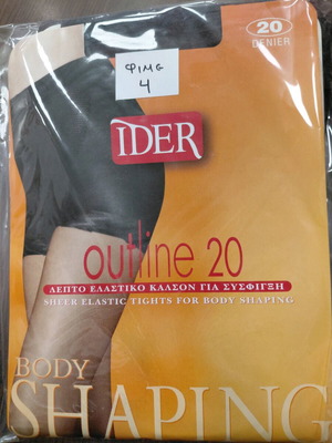 Ider Outline 20 Sheer Elastic Tights New, Pack of 2, Grey