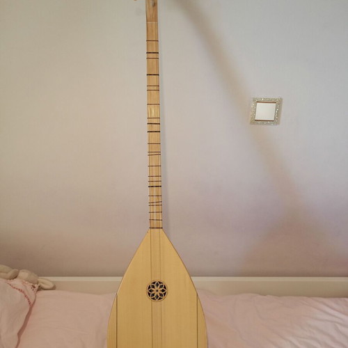 Tambouras student instrument like new with case, pen and portable music stand