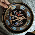 Ceramic plate with 24k gold like new, Colossus of Rhodes decorative
