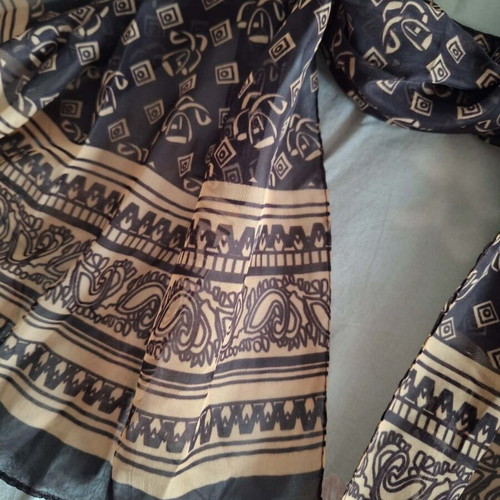 Women's scarf, beige and brown