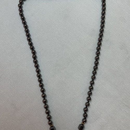Vintage Hematite Necklace with Rhinestone Pendant like new