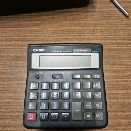 Casio d-20m used collectible calculator with solar power