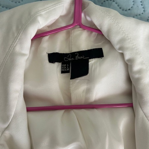 Zara women's coat used, size L, white-beige