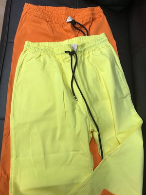 Spring pants with elastic waistband, like new, yellow and orange, set of 2