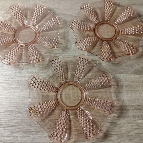 Vintage set of 3 bowls with saucers used