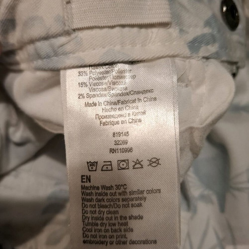 Fox slim pants, white and turquoise, size 8 years