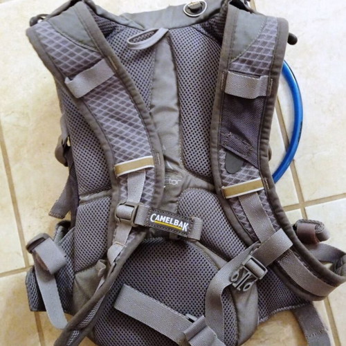 CamelBak hydration backpack with water reservoir, like new, gray/blue