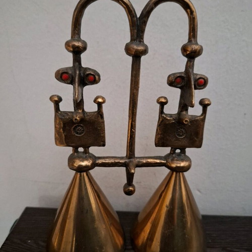 Double brass bell used vintage likely work by Muharos Lajos