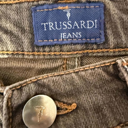 Trussardi vintage women's jeans, size S, brown