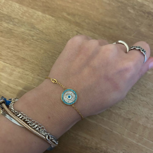Steel eye bracelet in gold color like new