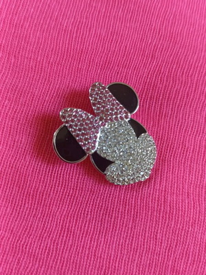 Disney x Swarovski Minnie Mouse pin like new with pink and black details