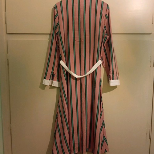 Vintage • maxi striped shirt dress • L/XL
