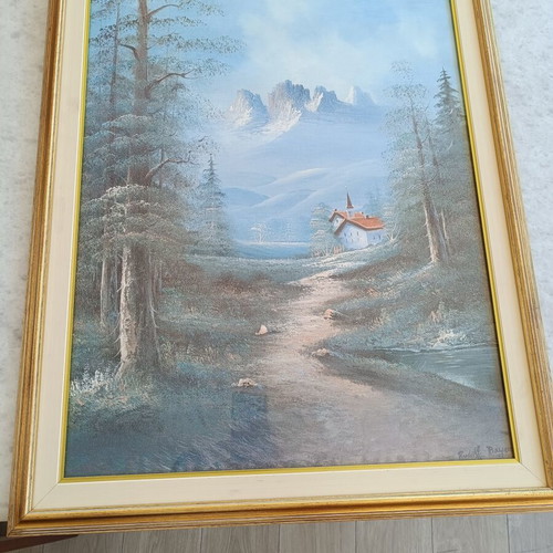 Rudolf Bauer Mountain Landscape Painting 0.80x0.60 m