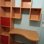 Desk composition with shelves, solid wood