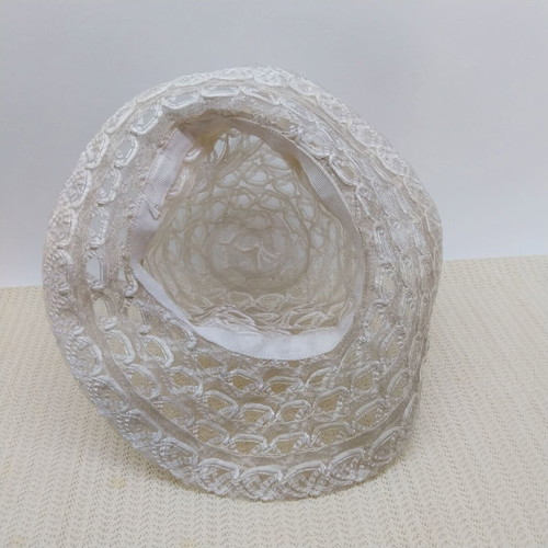 Retro women's summer hat, white, size S