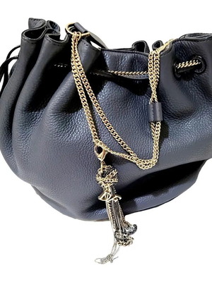 Love Power drawstring shoulder bag Diane Von Fürstenberg, gray leather