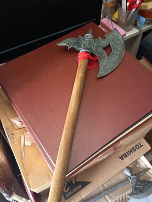 Byzantine decorative axe like new, iron and wood