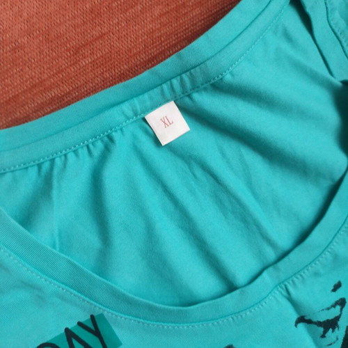 Women's turquoise green T-shirt XL with graphic print