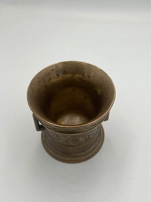 AARAU German heavy bronze mortar used, 7cm height, 7cm diameter