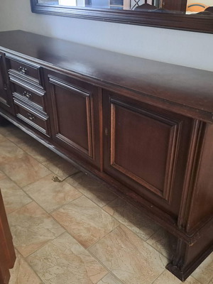 Sideboard with mirror like new, solid walnut wood