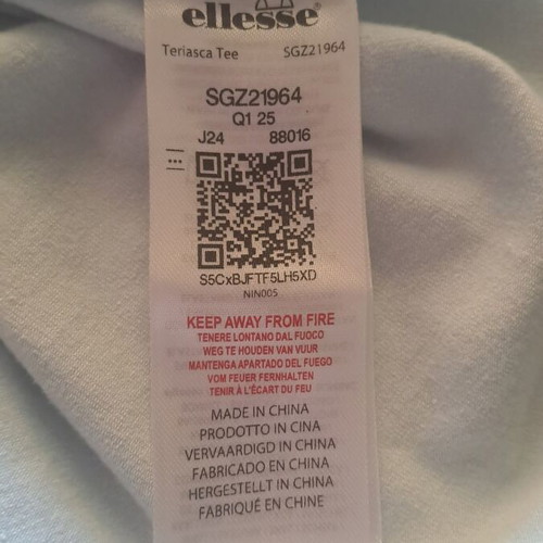 Ellesse women's t-shirt new, blue with white trim, size S