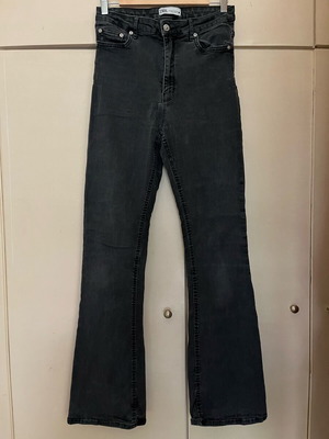 Skinny flare jeans Zara Large 40 EU like new, grey-black
