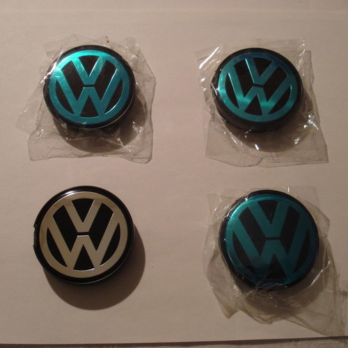 Wheel center caps silver/black, set of 4, 5.5cm
