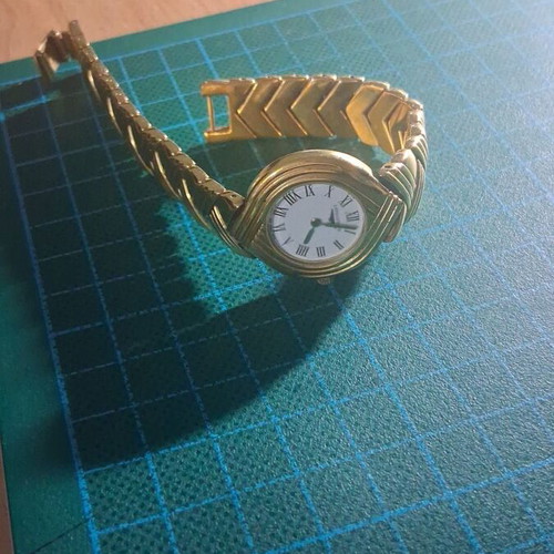 Longines wristwatch women's steel used, gold color, 1990