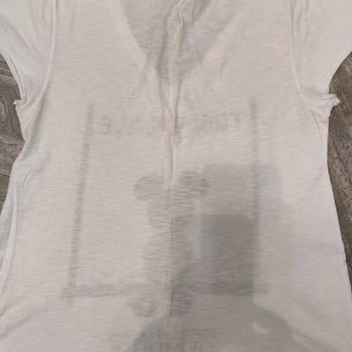 White true love T-shirt with Mickey Mouse, used, large