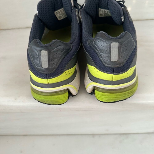 Adidas men's athletic shoes used, grey with fluorescent yellow, size 42.5