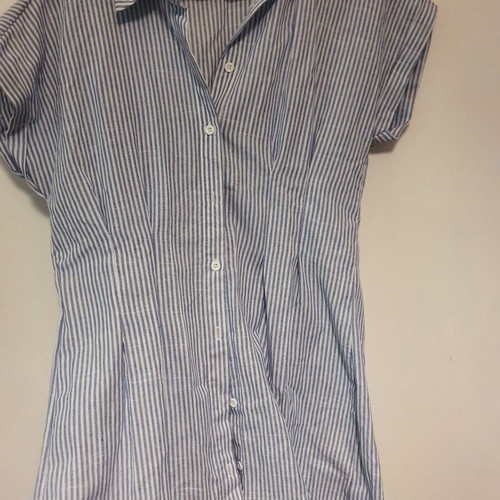 Shein shirt dress like new, short striped, white and blue, size M