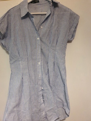 Shein shirt dress like new, short striped, white and blue, size M