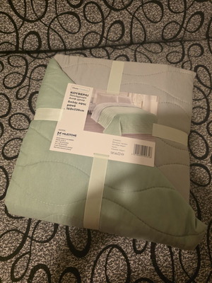 Milestone double-sided single quilt 160x220 cm, light green and grey