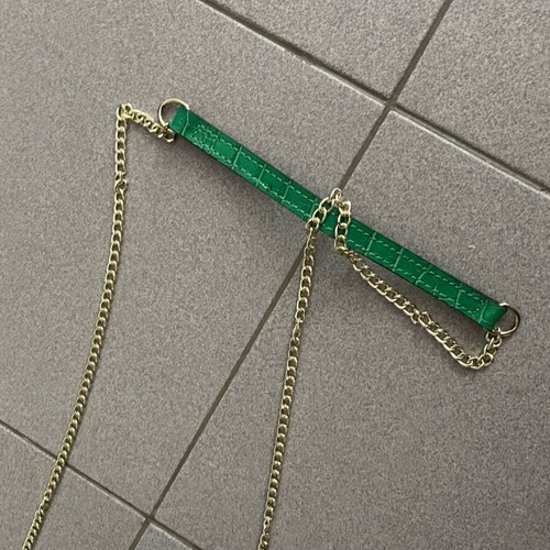 Iraklis Pantsios leather handbag new, green and gold