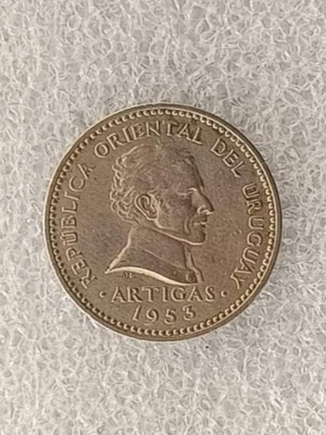 Uruguay 10 Centésimos coin 1953 Cupronickel