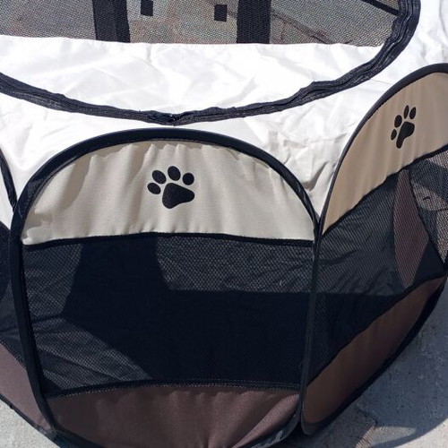 Dog Playpen Brown Beige 91x91x58cm
