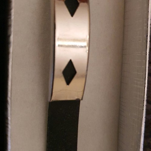 Steel men's bracelet with rubber new, length 20 cm