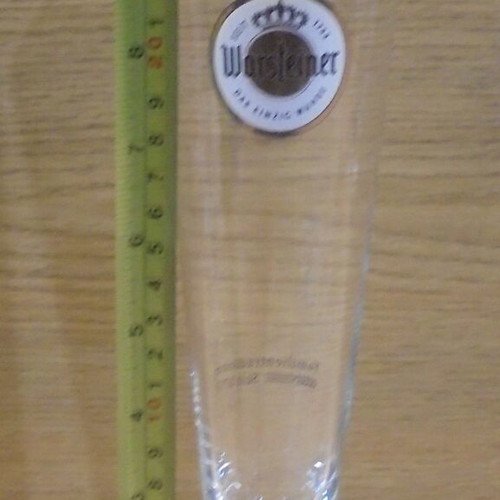 Warsteiner beer set of two promotional 400ml pilsner glasses like new