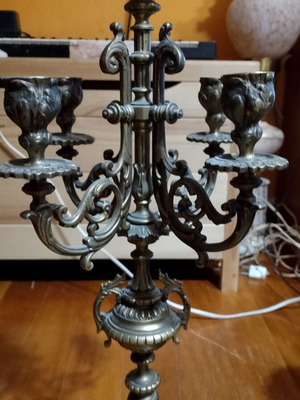 Bronze 5-Arm Candelabra like new, 35 cm tall