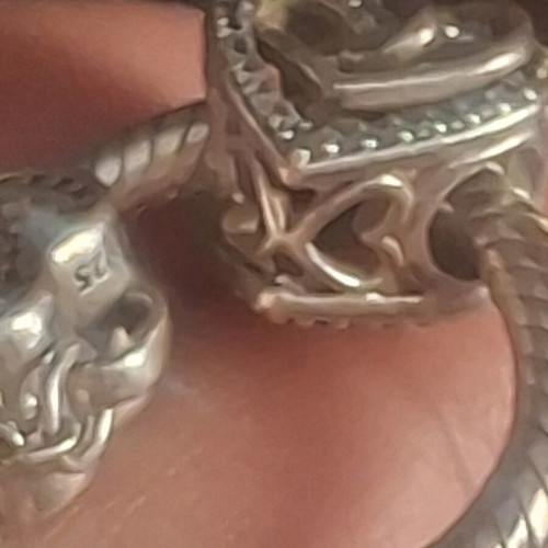 Pandora charm heart with linked hearts decorated with zircon stones, like new