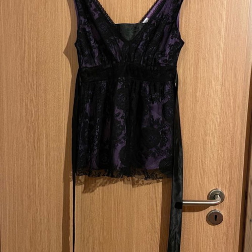 Women's blouse used, size Small, black and purple