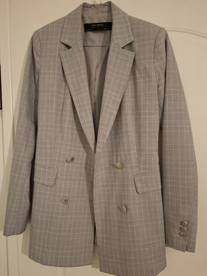 Zara Checked Blazer Size 34 New, Black and Grey